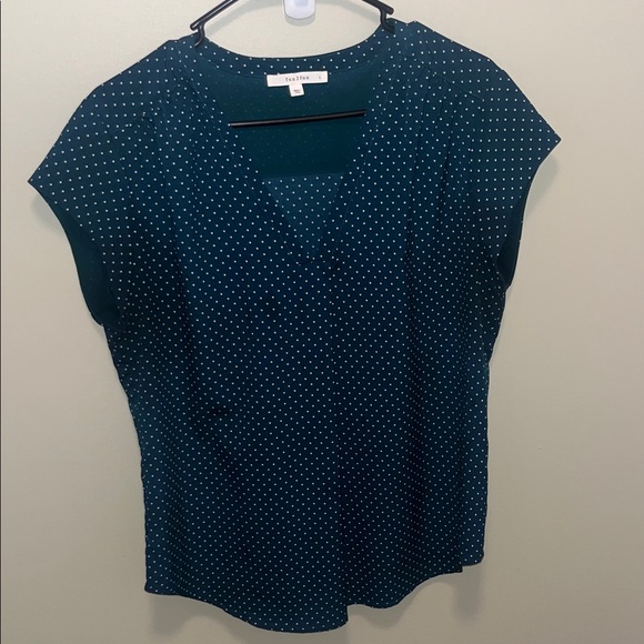 Fun 2 Fun Teal Polka Dot Blouse - Picture 1 of 5